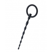 Чёрный уретральный плаг с кольцом - ToyFa - купить с доставкой в Тольятти