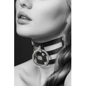 Чёрный тройной чокер с большим кольцом - Bijoux Pour Toi - купить с доставкой в Тольятти