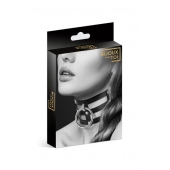 Чёрный тройной чокер с большим кольцом - Bijoux Pour Toi - купить с доставкой в Тольятти