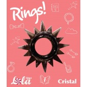 Чёрное эрекционное кольцо Rings Cristal - Lola Games - в Тольятти купить с доставкой