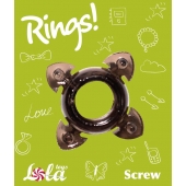 Чёрное эрекционное кольцо Rings Screw - Lola Games - в Тольятти купить с доставкой