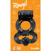 Чёрное эрекционное кольцо Rings Treadle с подхватом - Lola Games - в Тольятти купить с доставкой