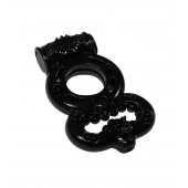 Чёрное эрекционное кольцо Rings Treadle с подхватом - Lola Games - в Тольятти купить с доставкой