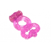 Розовое эрекционное кольцо Rings Treadle с подхватом - Lola Games - в Тольятти купить с доставкой
