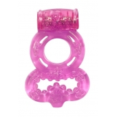 Розовое эрекционное кольцо Rings Treadle с подхватом - Lola Games - в Тольятти купить с доставкой