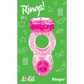 Розовое эрекционное кольцо с вибрацией Rings Ringer - Lola Games - в Тольятти купить с доставкой
