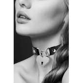 Черный чокер с замком в форме сердца - Bijoux Pour Toi - купить с доставкой в Тольятти