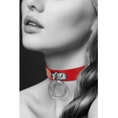 Красный узенький чокер с кольцом - Bijoux Pour Toi - купить с доставкой в Тольятти