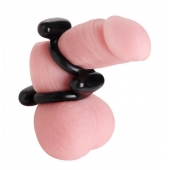 Двойное эрекционное кольцо Dual Stretch To Fit Cock and Ball Ring - XR Brands - в Тольятти купить с доставкой