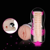 Мастурбатор-вагина Sex In A Can Vibra Vagina Tunnel - Lovetoy - в Тольятти купить с доставкой