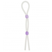 Прозрачное эрекционное кольцо-лассо SILICONE LASSO COCK RING DUAL BEADS - NMC - в Тольятти купить с доставкой