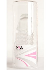 Гелевая прозрачная насадка с 2 отростками - 13 см. - Toyfa Basic - в Тольятти купить с доставкой