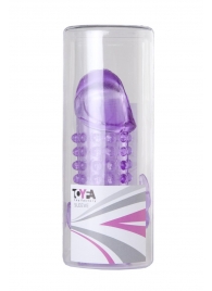 Закрытая фиолетовая насадка с 2 отростками - 13 см. - Toyfa Basic - в Тольятти купить с доставкой