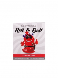 Стимулирующий презерватив-насадка Roll   Ball Strawberry - Sitabella - купить с доставкой в Тольятти