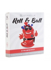 Стимулирующий презерватив-насадка Roll   Ball Strawberry - Sitabella - купить с доставкой в Тольятти