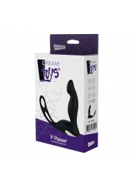 Черный вибромассажер простаты P-PLEASER W ERECTION ENHANCE - Dream Toys - в Тольятти купить с доставкой