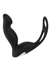 Черный вибромассажер простаты P-PLEASER W ERECTION ENHANCE - Dream Toys - в Тольятти купить с доставкой
