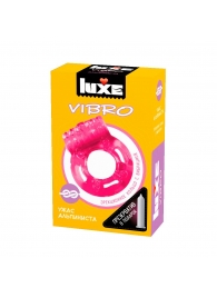 Розовое эрекционное виброкольцо Luxe VIBRO  Ужас Альпиниста  + презерватив - Luxe - в Тольятти купить с доставкой