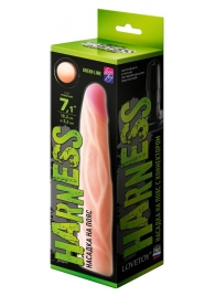 Телесная насадка с венками на Harness с коннектором GREEN LINE - 18 см. - LOVETOY (А-Полимер) - купить с доставкой в Тольятти