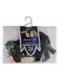Черный пояс-трусики с двумя насадками Soft-Dolli - 16,5 и 10,5 см. - LOVETOY (А-Полимер) - купить с доставкой в Тольятти