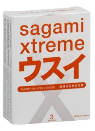 Ультратонкие презервативы Sagami Xtreme SUPERTHIN - 3 шт. - Sagami - купить с доставкой в Тольятти