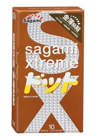 Презервативы Sagami Xtreme FEEL UP с точечной текстурой и линиями прилегания - 10 шт. - Sagami - купить с доставкой в Тольятти