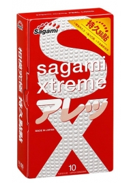 Утолщенные презервативы Sagami Xtreme Feel Long с точками - 10 шт. - Sagami - купить с доставкой в Тольятти