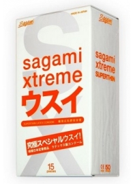 Ультратонкие презервативы Sagami Xtreme SUPERTHIN - 15 шт. - Sagami - купить с доставкой в Тольятти