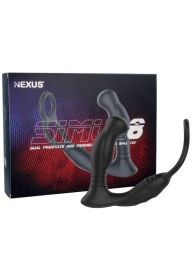Черная анальная пробка NEXUS SIMUL8 с фиксацией на теле кольцами - Nexus Range - в Тольятти купить с доставкой