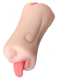 Телесный двусторонний мастурбатор Fruity Tongue - ротик и вагина - ToyFa - в Тольятти купить с доставкой