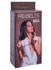 Коричневые кожаные наручники Maya - Rebelts - купить с доставкой в Тольятти