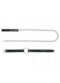 Черный поводок и чокер с кольцом Rada - Rebelts - купить с доставкой в Тольятти