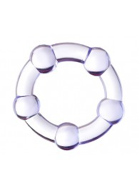 Фиолетовое эрекционное кольцо на пенис с бусинами - Штучки-дрючки - в Тольятти купить с доставкой