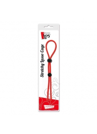 Красное лассо на пенис с двумя бусинами STRETCHY LASSO CAGE - Dream Toys - в Тольятти купить с доставкой