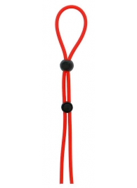 Красное лассо на пенис с двумя бусинами STRETCHY LASSO CAGE - Dream Toys - в Тольятти купить с доставкой