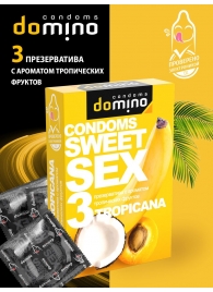 Презервативы для орального секса DOMINO Sweet Sex с ароматом тропических фруктов - 3 шт. - Domino - купить с доставкой в Тольятти