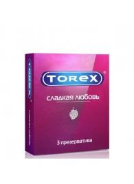 Презервативы Torex  Сладкая любовь  с ароматом клубники - 3 шт. - Torex - купить с доставкой в Тольятти