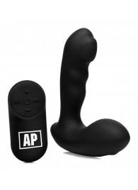 Черный стимулятор простаты Alpha-Pro 7X P-Milker Silicone Prostate Stimulator with Milking Bead - XR Brands - в Тольятти купить с доставкой