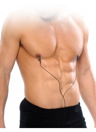 Черные электрические зажимы для сосков Shock Therapy Nipple Clamps - Pipedream - купить с доставкой в Тольятти