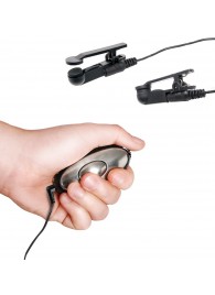 Черные электрические зажимы для сосков Shock Therapy Nipple Clamps - Pipedream - купить с доставкой в Тольятти