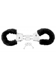 Меховые чёрные наручники Beginner s Furry Cuffs - Pipedream - купить с доставкой в Тольятти