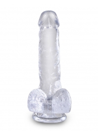 Прозрачный фаллоимитатор King Cock Clear 6  Cock with Balls - 17,8 см. - Pipedream