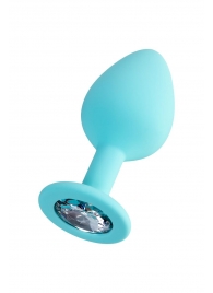 Мятная анальная втулка Brilliant с прозрачным кристаллом - 8 см. - ToyFa - купить с доставкой в Тольятти