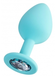 Мятная анальная втулка Brilliant с прозрачным кристаллом - 8 см. - ToyFa - купить с доставкой в Тольятти