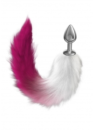 Серебристая анальная пробка с розовым хвостом Galaxy - Lola Games - купить с доставкой в Тольятти