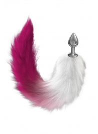 Серебристая анальная пробка с розовым хвостом Starlit - Lola Games - купить с доставкой в Тольятти