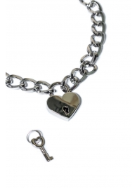 Серебристый ошейник Embrace с ключиком - Lola Games - купить с доставкой в Тольятти