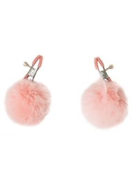 Зажимы на соски Angelic с розовыми меховыми шариками - Lola Games - купить с доставкой в Тольятти