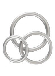 Набор из 3 эрекционных колец под металл Metallic Silicone Cock Ring Set - Orion - в Тольятти купить с доставкой
