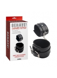 Черные оковы на ноги Obey Me Leather Ankle Cuffs - Chisa - купить с доставкой в Тольятти